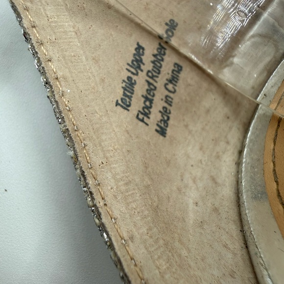 Jewel Badgley Mischka Silver Leather Sparkle Ankle Open Toe Strappy Sandal SZ 7 - Picture 6 of 16